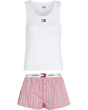 Tommy Hilfiger Set Canotta e Pigiama Corto - Bianco