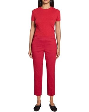 Theory Linen Treeca Pull On Pant - Red