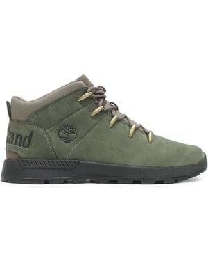 Timberland Uomo Sprint Trekker Mid Nubuck Dark Green Stivali 42 EU - Verde