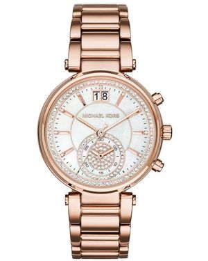 Michael Kors Orologio Analogico Donna con Cinturino in Placcato in Acciaio Inox MK6282 - Metallizzato