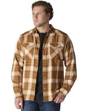 Carhartt Montana Rugged Flex Relaxed Fit Lightweight Long-sleeve Snap-front Plaid Shirt - Brown