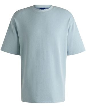 HUGO S Nuwaffle Cotton-jersey T-shirt With Blue Logo Patch