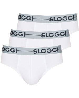 Sloggi Men , Go Mini C3P, Slip, Uomo, Bianco - Blu