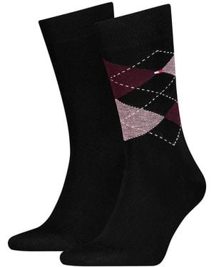 Tommy Hilfiger TH MEN SOCK CHECK 2P - Schwarz