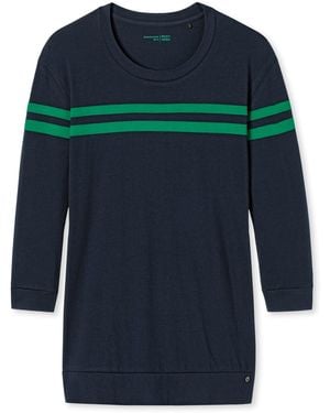 Schiesser Schlafanzugoberteil Shirt 3/4 Arm - 167247, Größe :38, Farbe:Nachtblau