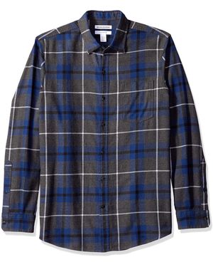 Amazon Essentials Regular-fit Long-sleeve Flannel Shirt - Blue