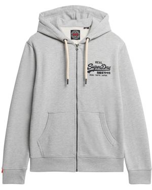 Superdry , Vl Sweats M2014001a M2014001a Mid Grey Marl, M, , Volwassenen - Grijs