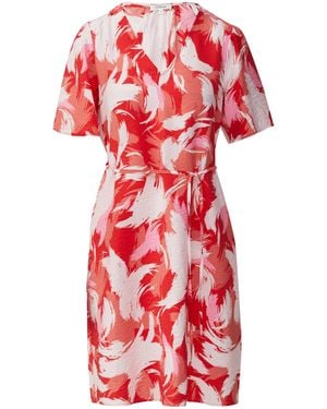 S.oliver Kurzes Kleid aus Viskosemix mit Puffärmeln preiselbeere 40 - Rot