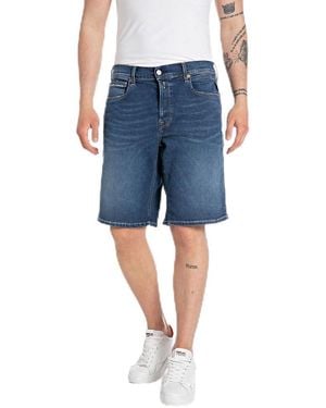 Replay Jeans Shorts Hyperflex mit Stretch - Blau