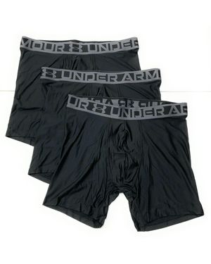 Under Armour Essential Tech 6 Inch Boxerjock - 3 Pack, Black/black/black, M