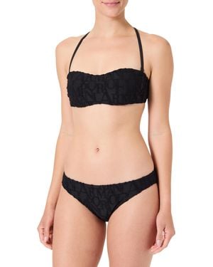 Emporio Armani Bandeau-Bikini mit 3D-Logo - Schwarz