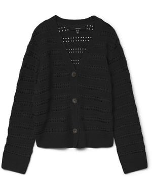 Vero Moda Vmcalla Ls V-neck Cardigan Noos - Black