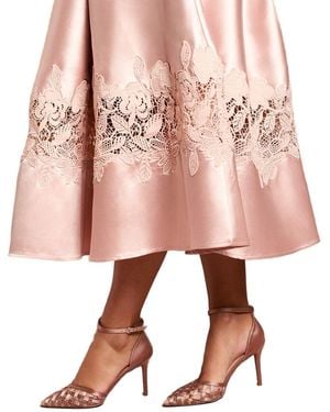 Coast Sophia Satin & Mesh Bow Detail High Stiletto Heel Court Shoes - Pink