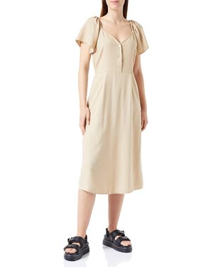 Vero Moda Vmmymilo SS Calf Dress Wvn Ga Vestito - Neutro