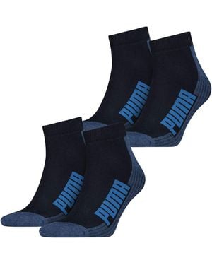 PUMA Bwt Cushioned Kushioned Quarter Sokken 4 Pack Zwart Wit Blauw Roze 35-38 39-42 43-46 83% Katoen