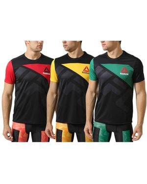 Reebok Ufc Short Sleeve Crew Neck Black Red S T-shirt Az9019 - Green