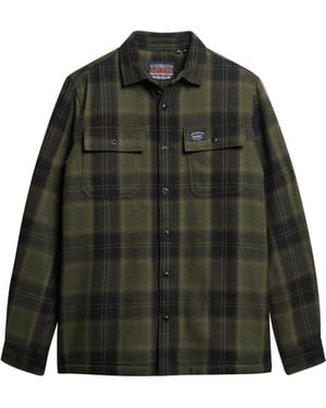 Superdry Wool Miller Overshirt Jacket - Green