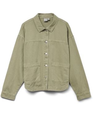 Vero Moda Vmjamie Ls Denim Shacket Mix Noos - Green