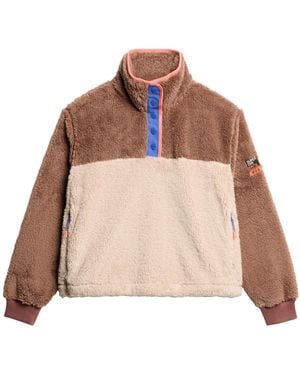 Superdry Superweicher Mash Up Henley-Pullover Muskatgewürz Braun 38 - Mehrfarbig