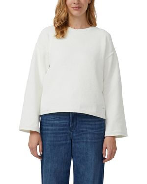 S.oliver Weicher Strickpullover mit Naht-Details - Weiß