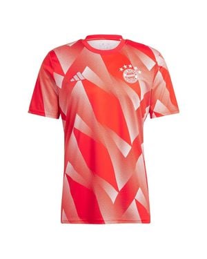 adidas S Bayern Munich Pre Match Shirt Adults 2023 2024 Red/white M