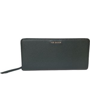 Ted Baker Moreau Affondato Zip Lucchetto Charm Zip Intorno Matinee in Pelle Verde Scuro - Nero
