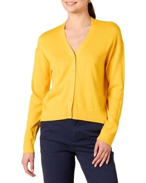 Amazon Essentials Maglione Cardigan Squadrato Corto Leggero con Scollo a V Donna - Giallo