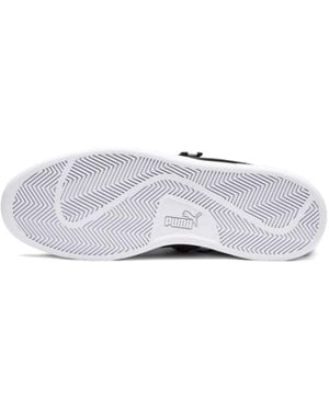 PUMA Smash V2 Fresh Hook & Loop Strap Black Low Lace Up S Trainers 366912 03 - White