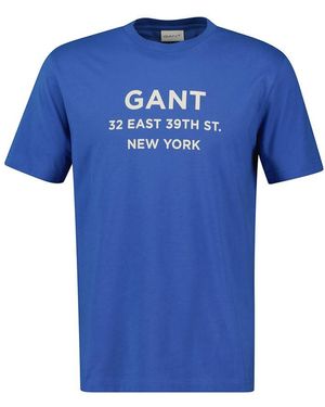 GANT Graphic Printed Tshirt T-Shirt - Blau