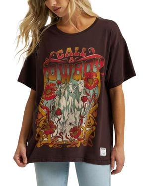 Wrangler X Lainey Wilson Oversized Graphic Tee - Brown