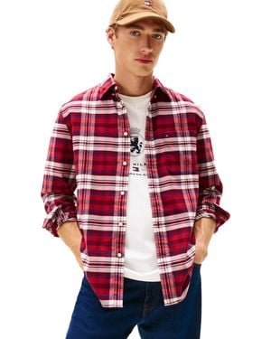 Tommy Hilfiger Long Sleeve Tartan Regular Fit - Red
