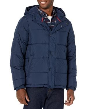 Amazon Essentials Piumino con Cappuccio Pesante Uomo - Blu