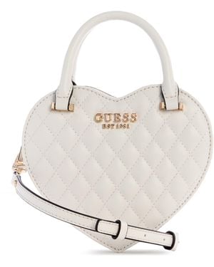 Guess Sac Atabey Heart pour femme - Blanc