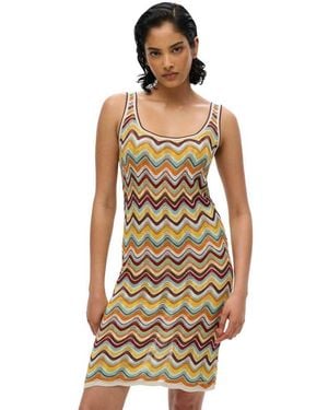 Superdry Gebreide Mini-jurk Voor Met Zigzagpatroon - Metallic