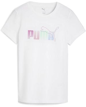 PUMA Graphic Stacked Short Sleeve T-Shirt S - Bianco
