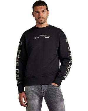 G-Star Sleeve Graphics Loose Sweatshirt - Zwart