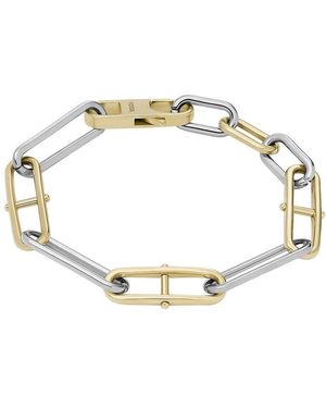 Fossil Heritage D-link Two-tone Stainless Steel Chain Bracelet - Metallic