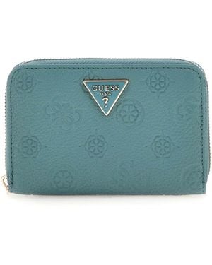 Guess Cresidia SLG Zip Around Wallet M Teal - Verde