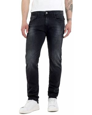 Replay Jeans da Uomo Slim Fit Anbass con Power Stretch - Blu