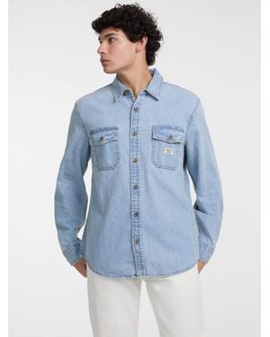 Guess CAMICIE Uomo JEANS M5GH56 D5M82 GJER DENIM LIGHT - Blu