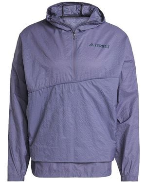 adidas Terrex Xploric Wind Anorak Jacket L Purple - Blue