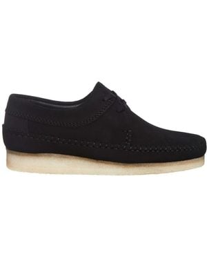 Clarks Originals S Weaver Suede Leather Black Shoes 8.5 Uk