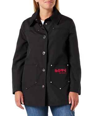 Love Moschino Unlined caban in 100% fancy nylon - Schwarz