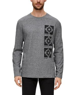S.oliver Langarmshirt mit Frontprint - Grau