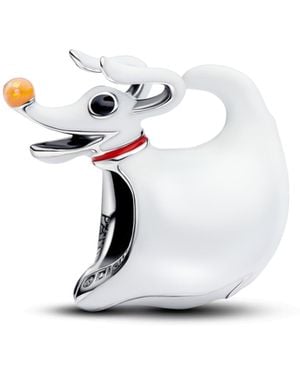 PANDORA Disney Dark Zero Dog Sterling Silver Charm with black - Blanco