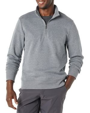 Amazon Essentials Fleecesweatshirt Met Lange Mouwen En Kwartrits - Grijs