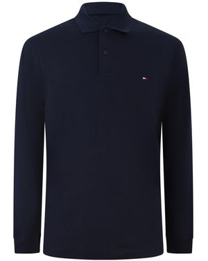 Tommy Hilfiger Poloshirt Langarm Liquid Cotton Regular Fit - Blau