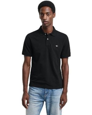 GANT Reg Emb Archive Shield Polo Shirt - Black