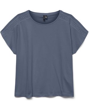 Vero Moda Vmemily SS Lace Tape Top Jrs Ga Noos - Blu