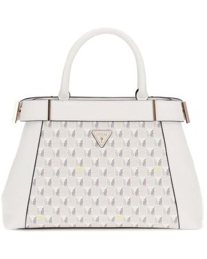 Guess G Wave Ii Satchel Bag Stone Logo - Grijs